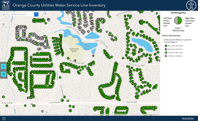 Orange County Utilities Water Service Line Inventory Image.