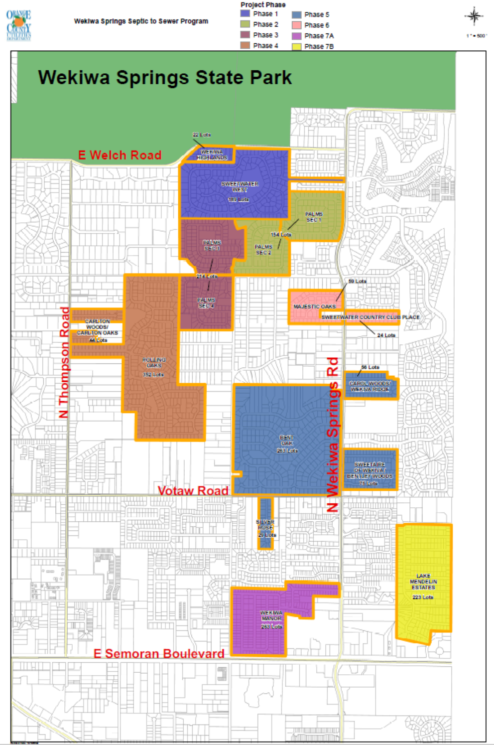 Wekiwa Springs Septric to Sewer Program Map