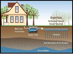 graphic diagram of a drain field